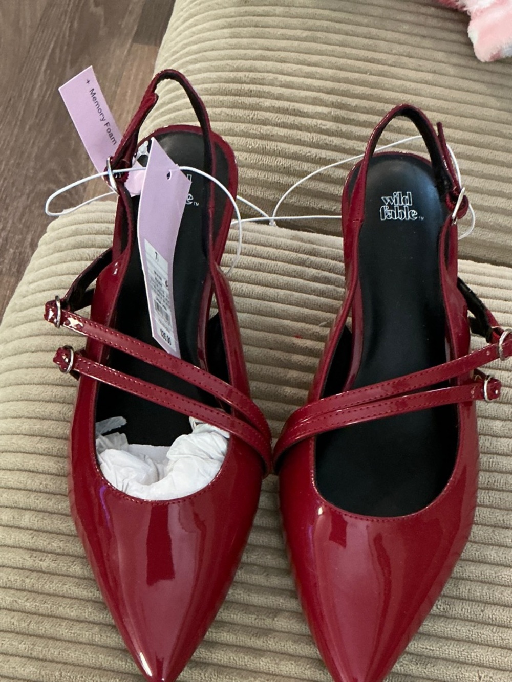 wild fable Patent Pointed Slingback Flats in Red